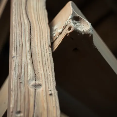 Czyszczenie starych belek drewnianych