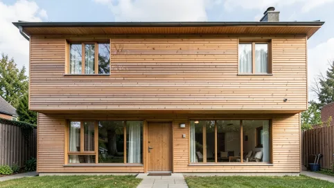 elewacja drewniana pozioma