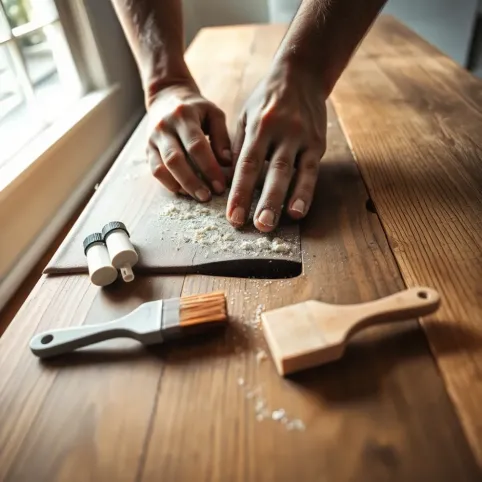 jak odnowić drewniany stolik