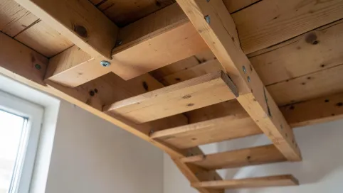 jak zamontować schody drewniane do stropu